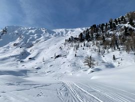 Skitour Hohe Warte Blick auf steilen Aufstieg