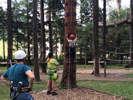 Hochhinauf im Hochseilgarten Skytrek 