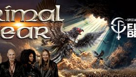 Werbebanner mit Bandmitgliedern