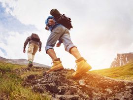 Wanderer in der Bergwelt Hanhenkamm