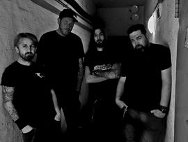 schwarz weiß portrait einer Band