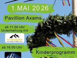 Plakat für das Maifest des Lederhosen Vereins Axams 