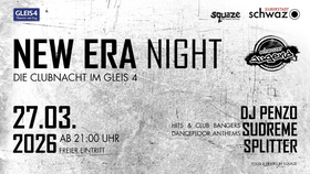 Werbebanner in schwarz/weiß mit Infos