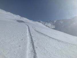 Skispur Richtung Überfallgründl