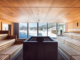 Sauna mit Winterpanorama