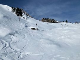 Skitour Hohe Warte tiefer Schnee und Aufstieg