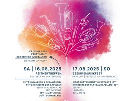 Plakat mit allen Infos und Sponsoren des Reither Musik Festivals 2025