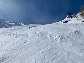 Skitour Hohe Warte Blick auf steilen Aufstieg