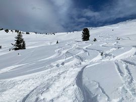 Skitour Gilfert Abfahrtsspuren