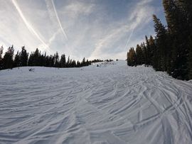 Berglandschaft am Sattelberg mit Skispuren