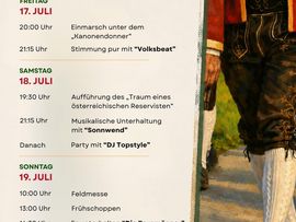 Plakat mit Ablaufplan des Bataillonsfest