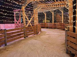 Beleuchtete Eislaufbahn bei der Kids closing Party in Reutte