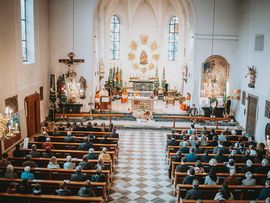 Messe beim Erntedankfest in Reutte