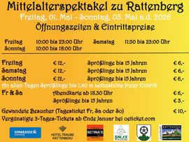 Plakat für das Mittelalterspektakel zu Rattenberg