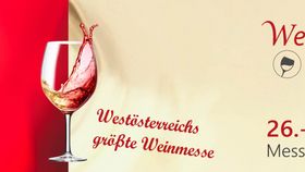 Werbeplakat mit Veranstaltungsdaten und Weinglas