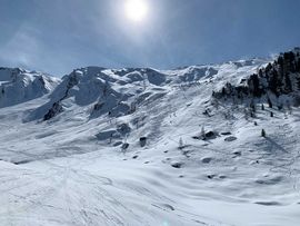 Skitour Hohe Warte Blick auf Abfahrt