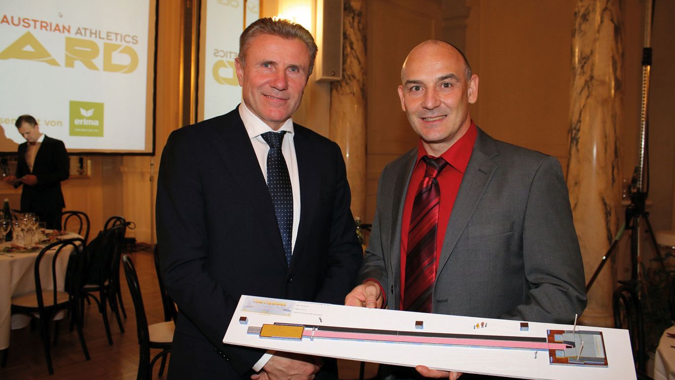 Mit Stabhochsprung Legende Sergey Bubka beim Athletics Award in Wien