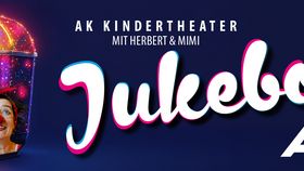 blaues Werbeplakat mit zwei Clowns