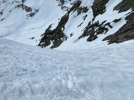 Skitour Habicht Blick nach unten