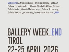 grau-blauer Flyer mit den Ausstellernamen