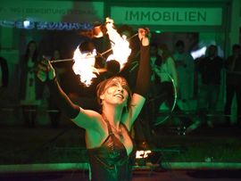 Künstler beim Night Shopping in Kufstein