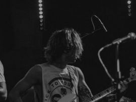 schwarz-weißes Bild mit Rockband