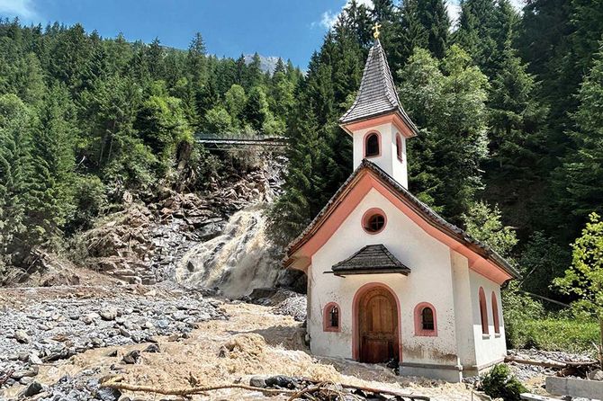 Murenabgang bei der Josefskapelle im Mühlendorf Gschnitz
