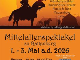Plakat für das Mittelalterspektakel zu Rattenberg