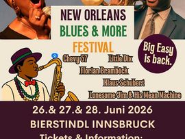 Werbeplakat mit 2 Personen mit Mikrophon und Trompete