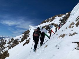 Skitour Hohe Warte Gruppe am steilen Stück