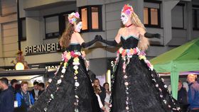 Künstler beim Night Shopping in Kufstein